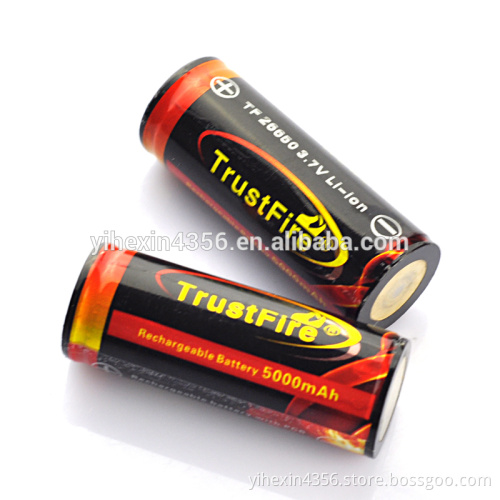 lithium/li-ion battery 26650 5000mAh 3.7V rechargeable battery High Drain battery